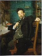 Richard Bergh Portrait of professor Karl Warburg Sweden oil painting artist